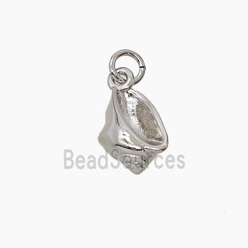 Copper Conch Shell Pendant Platinum Plated