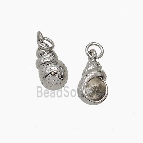 Copper Conch Shell Pendant Platinum Plated