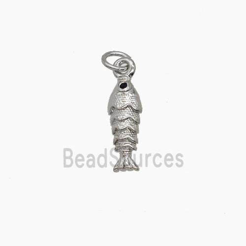 Copper Fish Pendant Platinum Plated