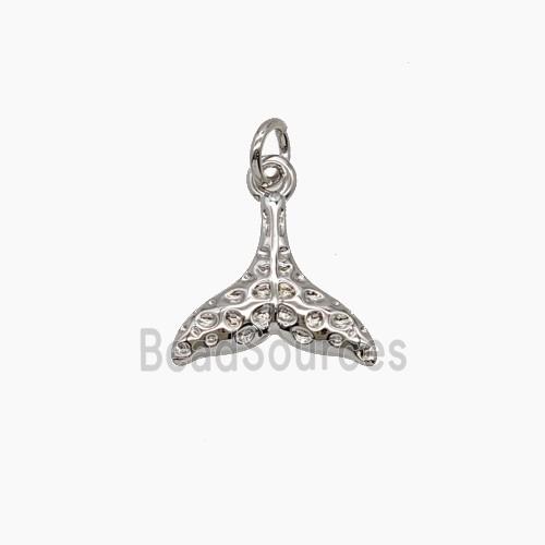 Copper Mermaid-Tail Pendant Platinum Plated