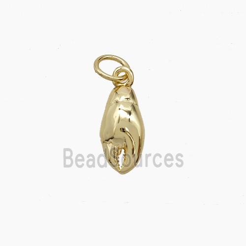 Copper Crab Claw Pendant Gold Plated