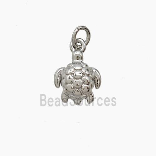 Copper Tortoise Pendant Platinum Plated