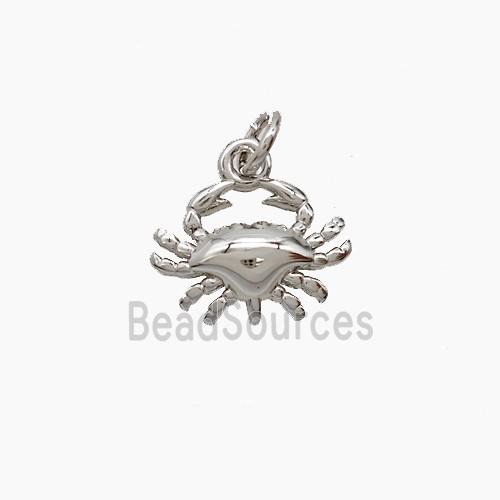 Copper Crab Pendant Platinum Plated