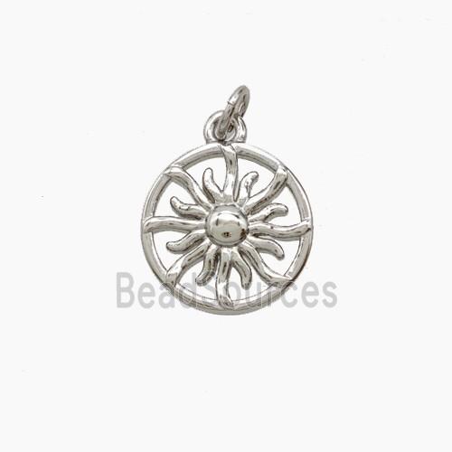 Copper Sun Pendant Platinum Plated