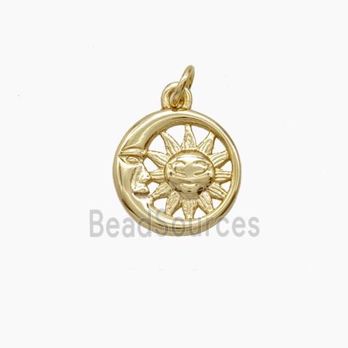 Copper Moon Sun Pendant Gold Plated