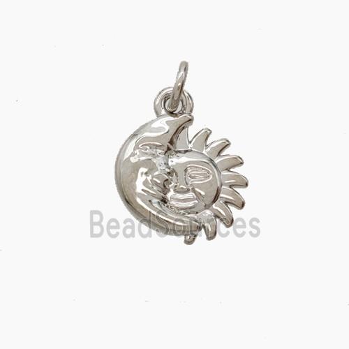 Copper Moon Sun Pendant Platinum Plated