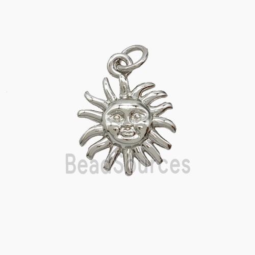 Copper Sun Pendant Platinum Plated