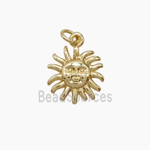 Copper Moon Sun Pendant Gold Plated