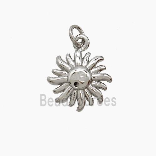 Copper Sun Pendant Platinum Plated