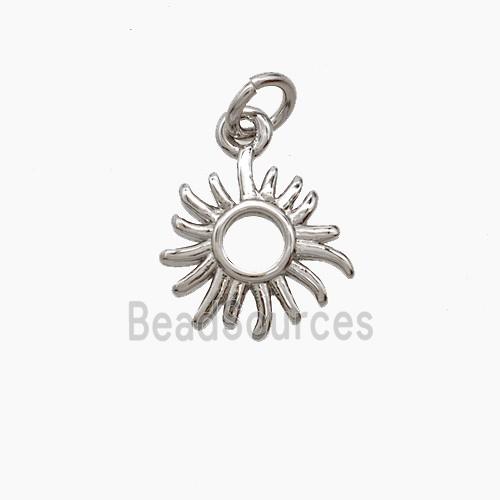 Copper Sun Pendant Platinum Plated