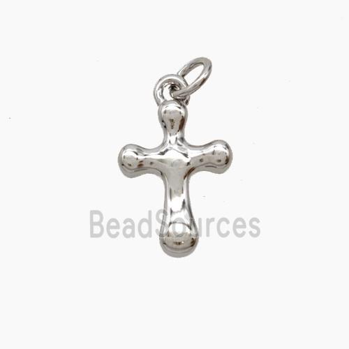 Copper Cross Pendant Platinum Plated