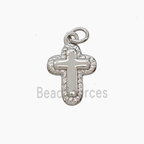 Copper Cross Pendant Platinum Plated