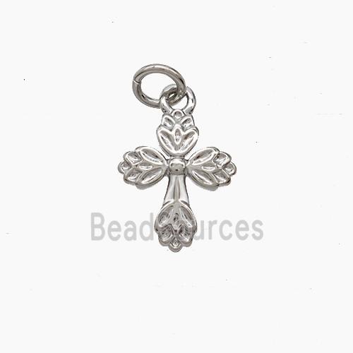 Copper Cross Pendant Platinum Plated