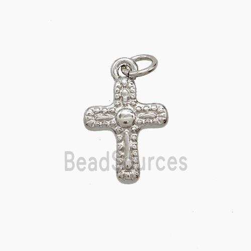 Copper Cross Pendant Platinum Plated