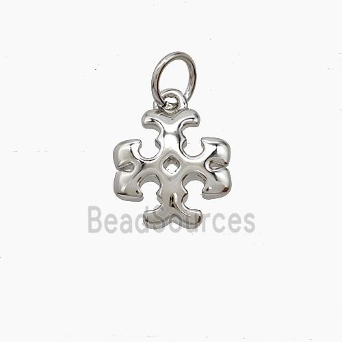 Copper Cross Pendant Platinum Plated