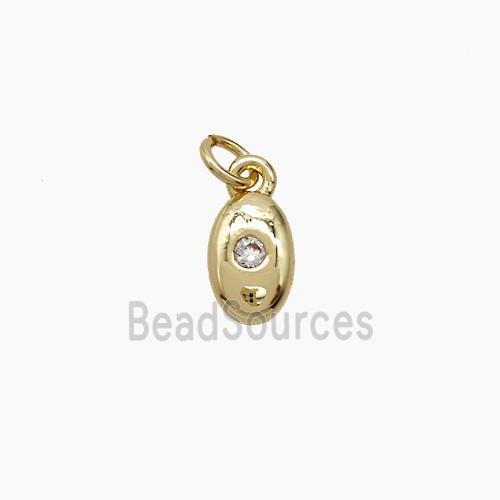Copper Eye Pendant Pave Zirconia Gold Plated
