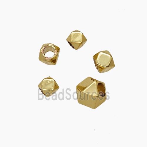 Copper Polyhedron Beads Faceted Gold Plated