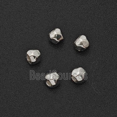 Copper Rondelle Spacer Beads Faceted Shiny Silver