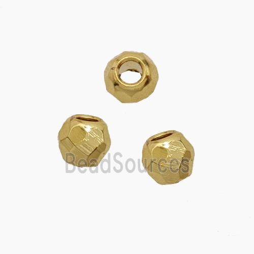 Copper Round Spacer Beads Faceted Gold Plated