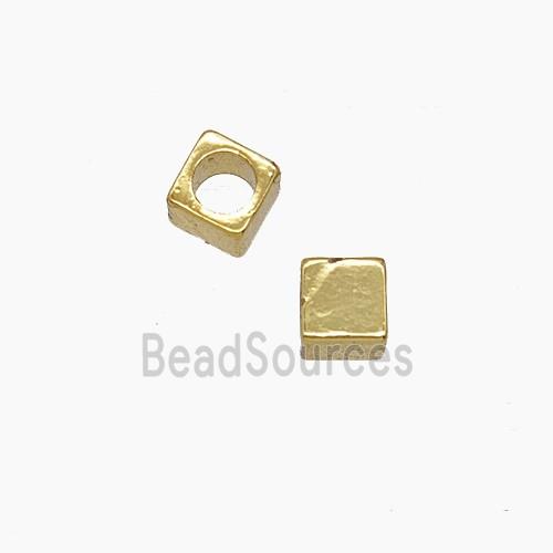 Copper Cube Beads Gold Plated