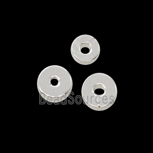 Copper Heishi Spacer Beads Shiny Silver