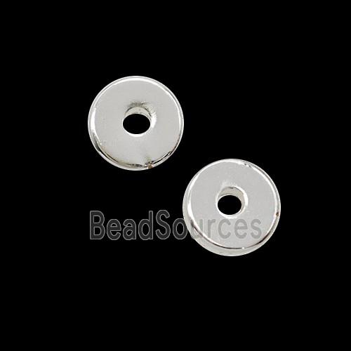 Copper Heishi Spacer Beads Shiny Silver