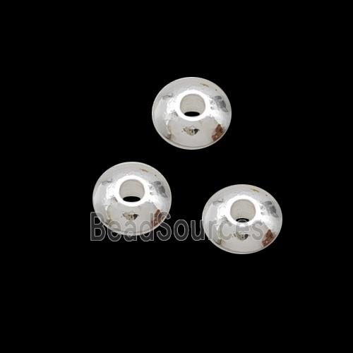 Copper Rondelle Spacer Beads Smooth Shiny Silver