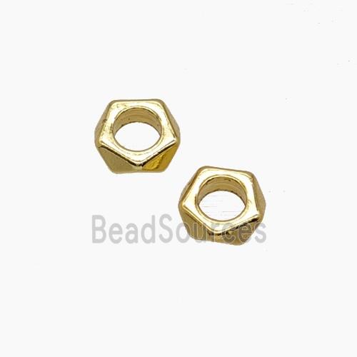 Copper Heishi Beads Faceted Gold Plated