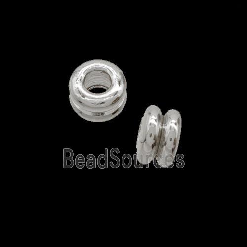 Copper Rondelle Spacer Beads Double Shiny Silver