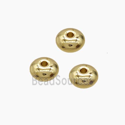 Copper Rondelle Beads Smooth Gold Plated