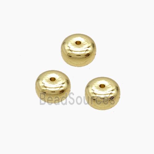 Copper Rondelle Beads Smooth Gold Plated