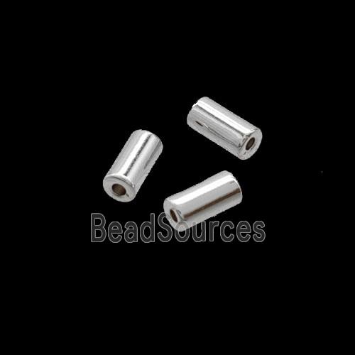 Copper Tube Beads Shiny Silver