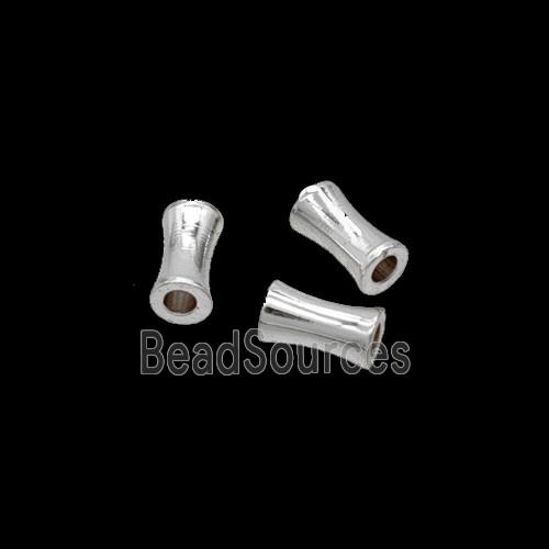 Copper Tube Beads Shiny Silver