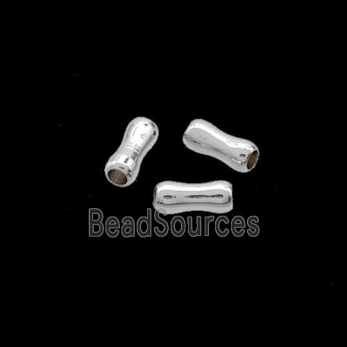 Copper Tube Beads Shiny Silver