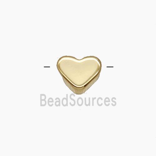 Copper Heart Beads Gold Plated