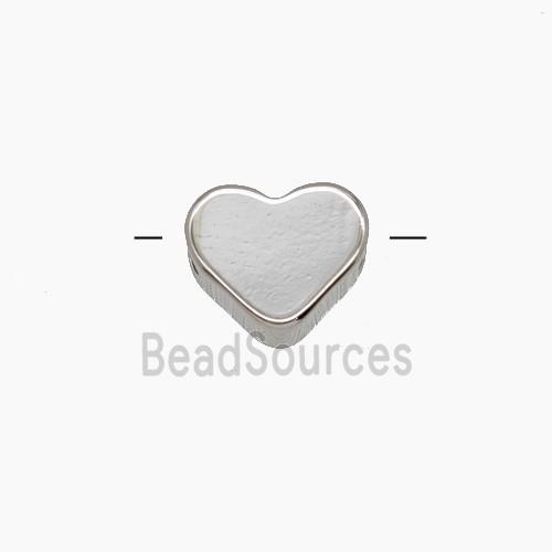 Copper Heart Beads Platinum Plated