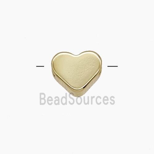Copper Heart Beads Gold Plated
