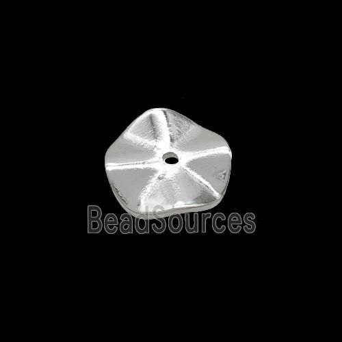 Copper Circle Spacer Beads Wave Shiny Silver