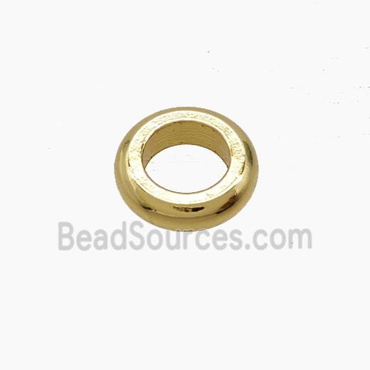 Copper Rondelle Beads Smooth Large Hole Gold Plated