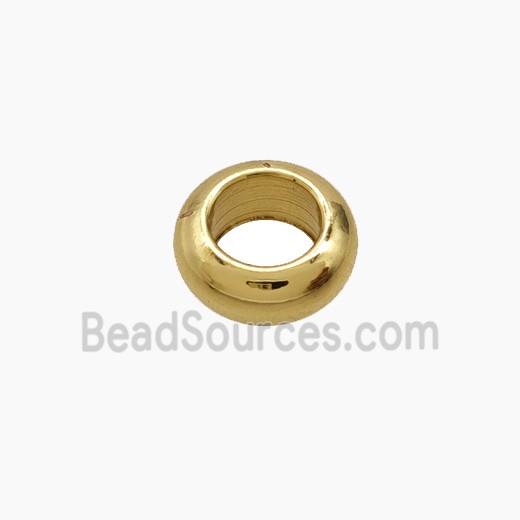 Copper Rondelle Beads Smooth Large Hole Gold Plated