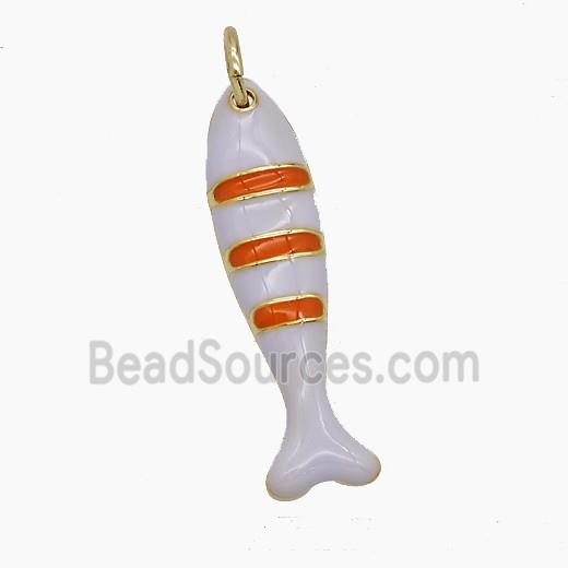 Copper Fish Pendant Enamel Gold Plated