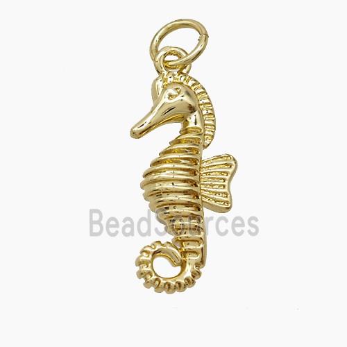 Copper Seahorse Pendant 18K Gold Plated