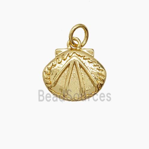 Copper Scallop Shell Pendant 18K Gold Plated
