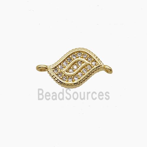 Copper Eye Connector Pave Zirconia Eye 18K Gold Plated
