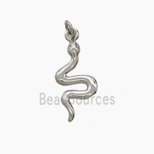 Copper Snake Pendant Platinum Plated
