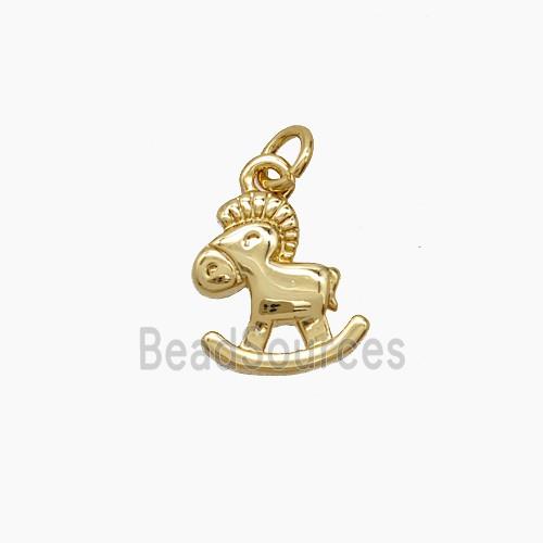 Copper Rocking Horse Charms Pendant Gold Plated