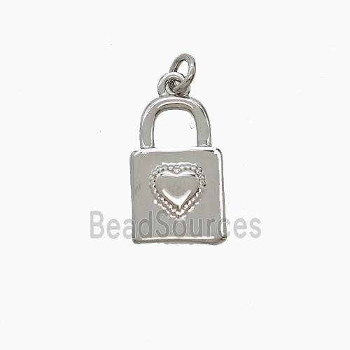 Copper Locket Pendant Heart Platinum Plated