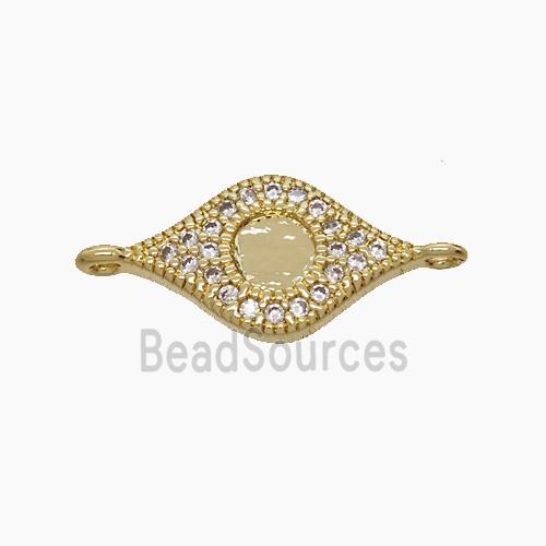 Copper Eye Connector Pave Zirconia 18K Gold Plated