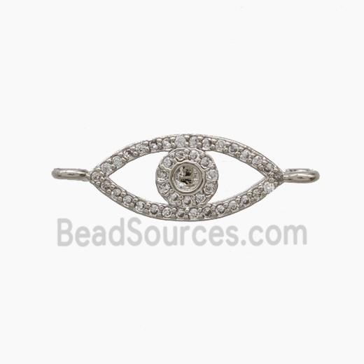Copper Eye Connector Pave zirconia Platinum Plated