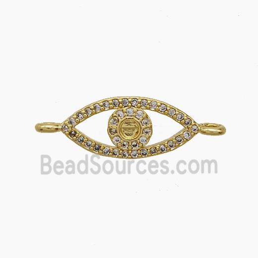 Copper Eye Connector Pave zirconia 18K Gold Plated